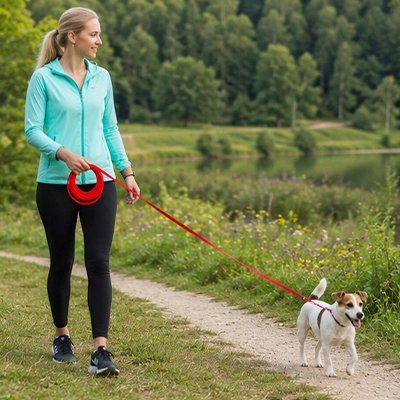 Longe pour chien rouge