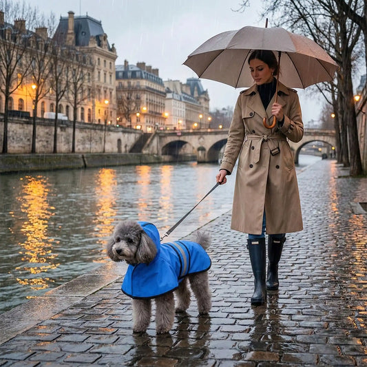 Manteau pour chien | Imperméable Premium Bleu