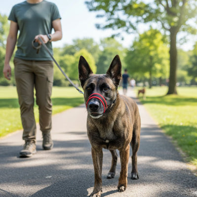 balade au parc avec la muselière