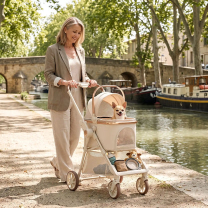 Poussette pour chien | Légère et Pliable