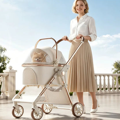 Poussette pour chien | Légère et Pliable