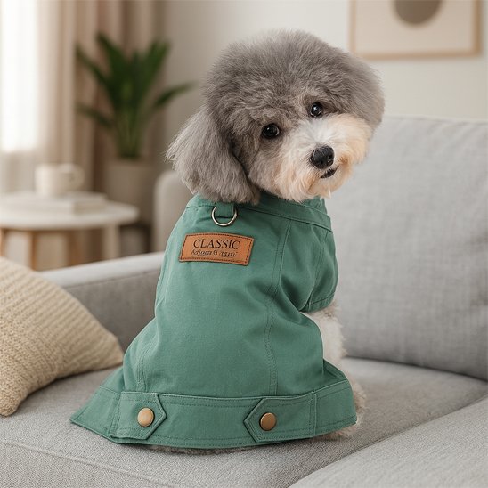 Manteau chien | Denim Élégance