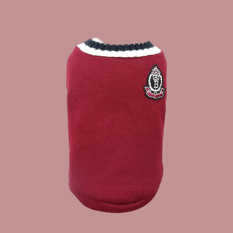 Variante rouge du pull pour chien Style canin