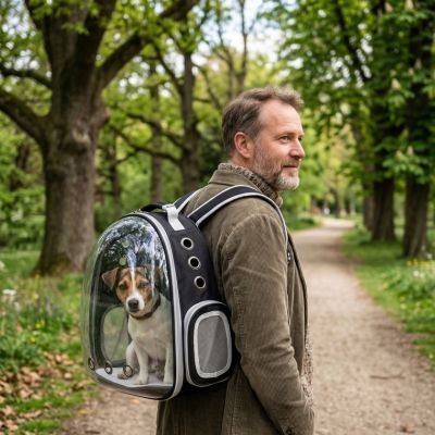 Sac a dos chien promenade forêt