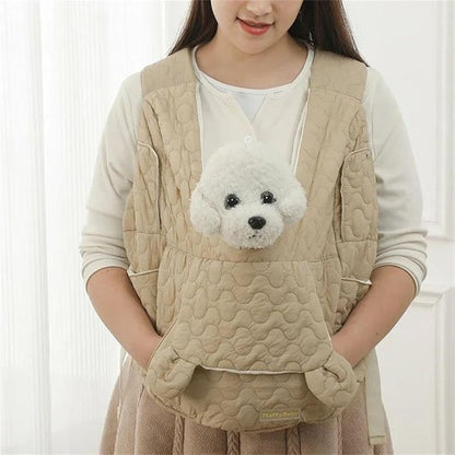 sac de transport chien beige