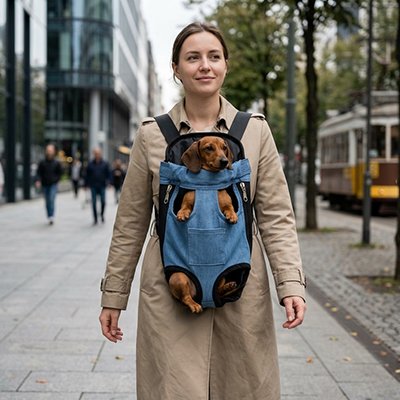 Sac de transport chien bleu jean