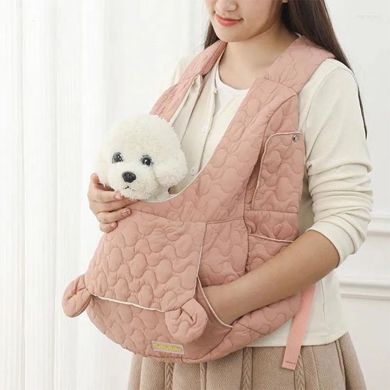 sac de transport chien rose