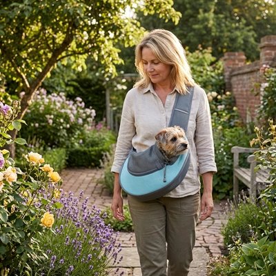 Sac de transport pour chien bleu ciel