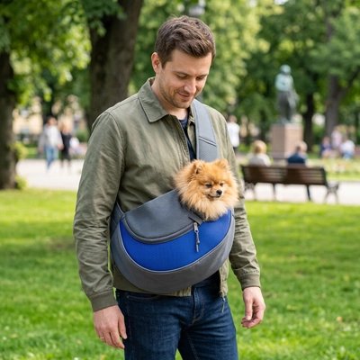 Sac de transport pour chien bleu