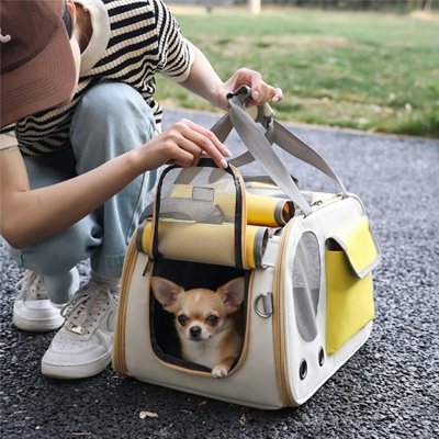 Sac de transport pour chien jaune