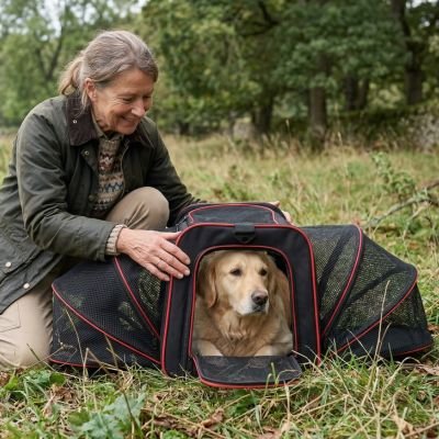Sac de transport pour chien rouge