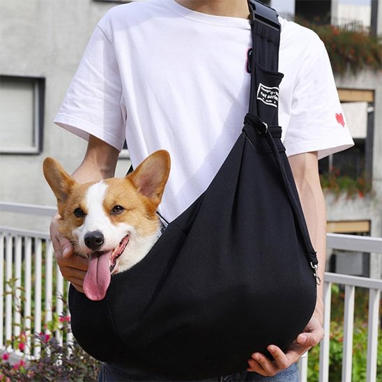 Sac de transport de chien noir