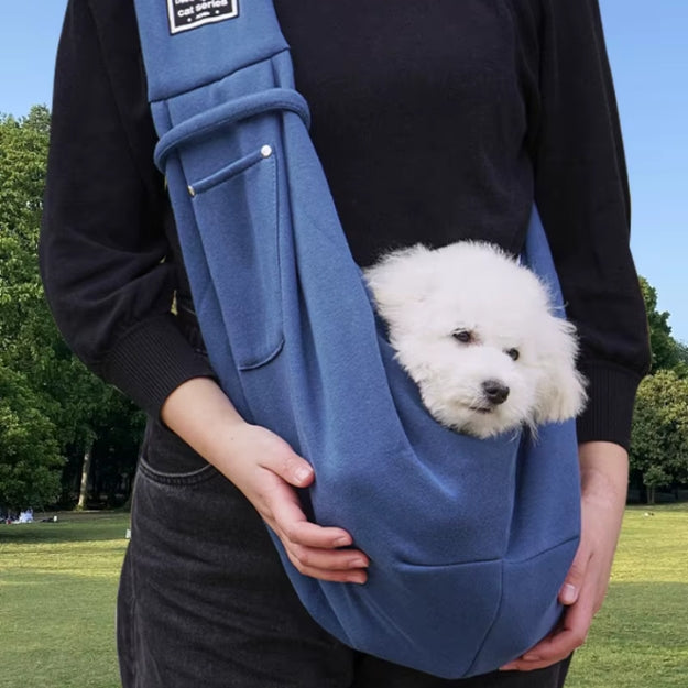 sac de transport pour chien bleu