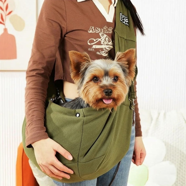 sac de transport pour chien vert élégant